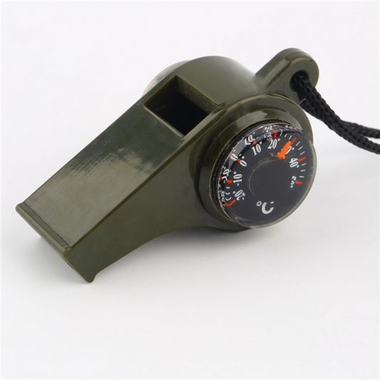 1PC New black Whistle Compass 3 in1 Survival